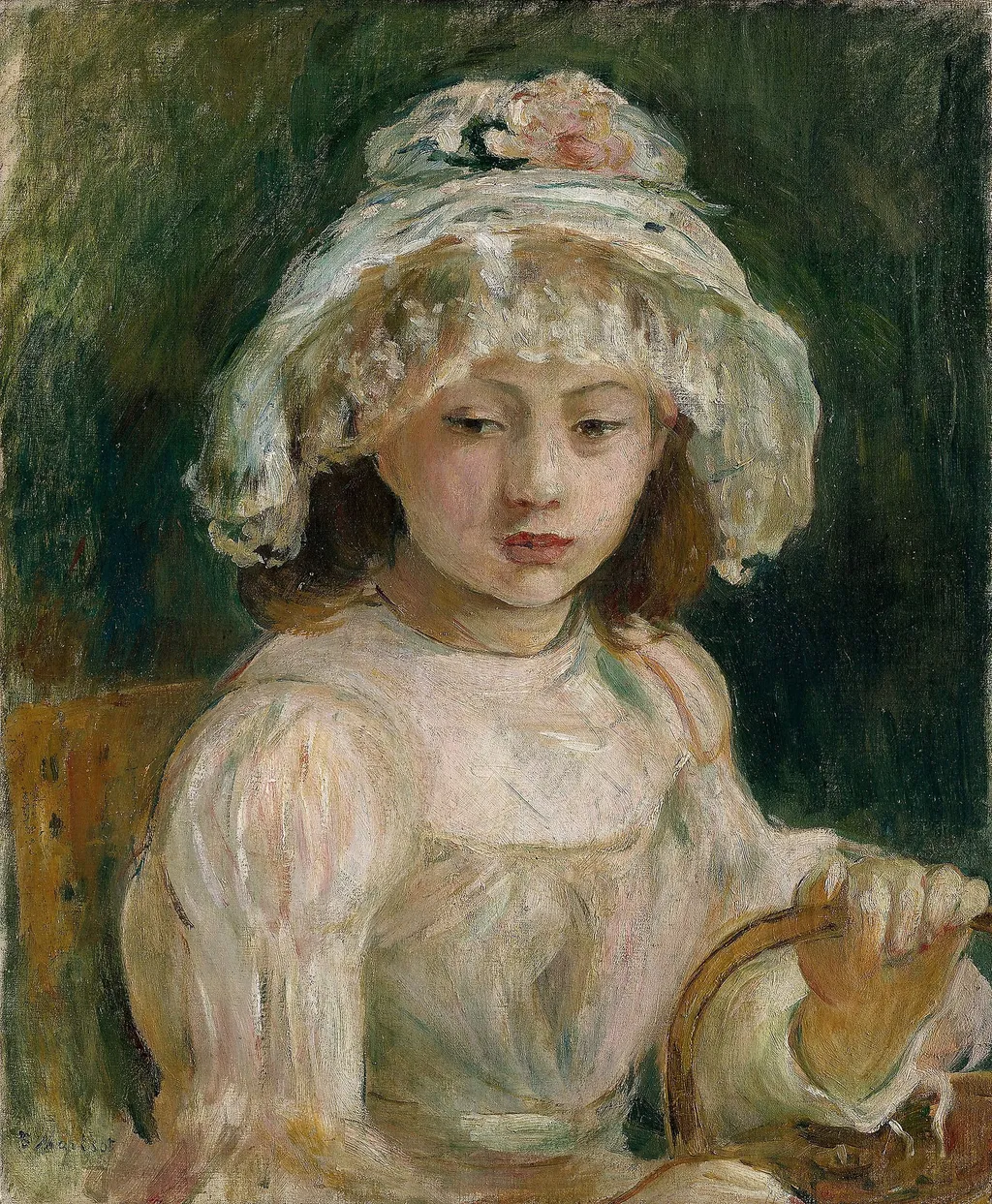 Young Girl with Hat, by Berthe Morisot, oil