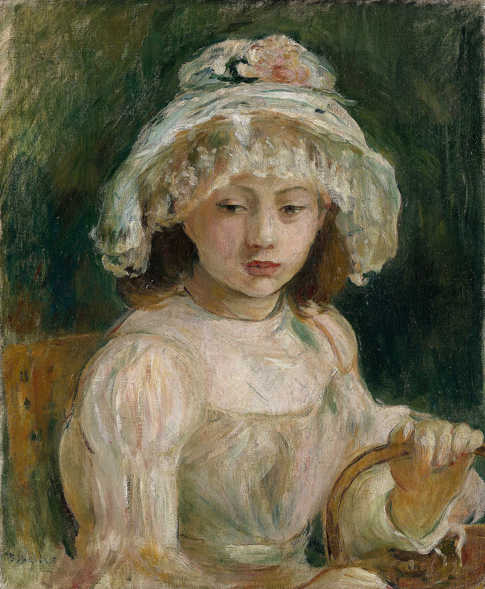Young Girl with Hat, detail