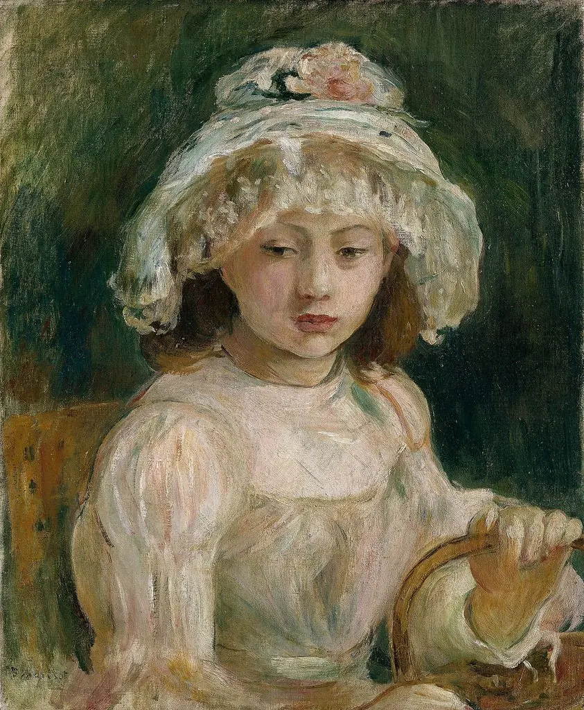 Young Girl with Hat, by Berthe Morisot, oil