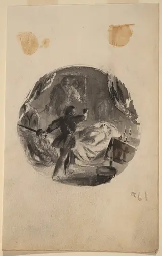 Illustration for Kensworth, by Alfred E. Hubbard, ink, 1840