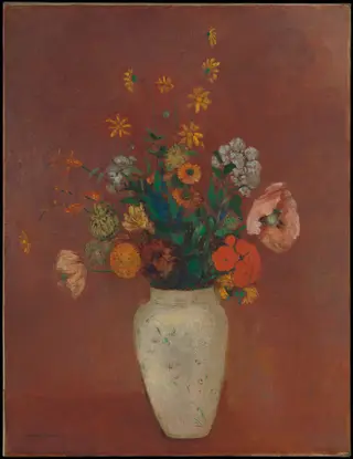 Bouquet in a Chinese Vase, by Odilon Redon, oil, 1912