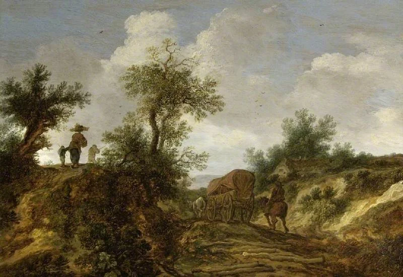 Landscape with figures, detail