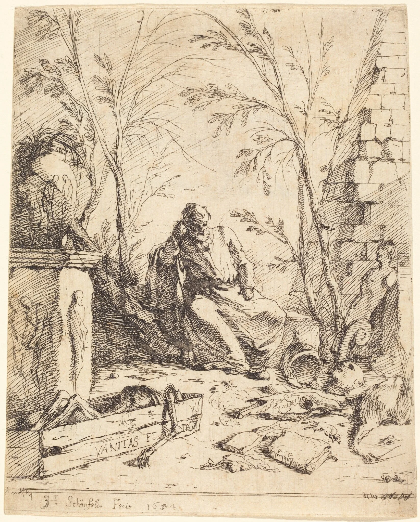 Democritus Meditating, detail