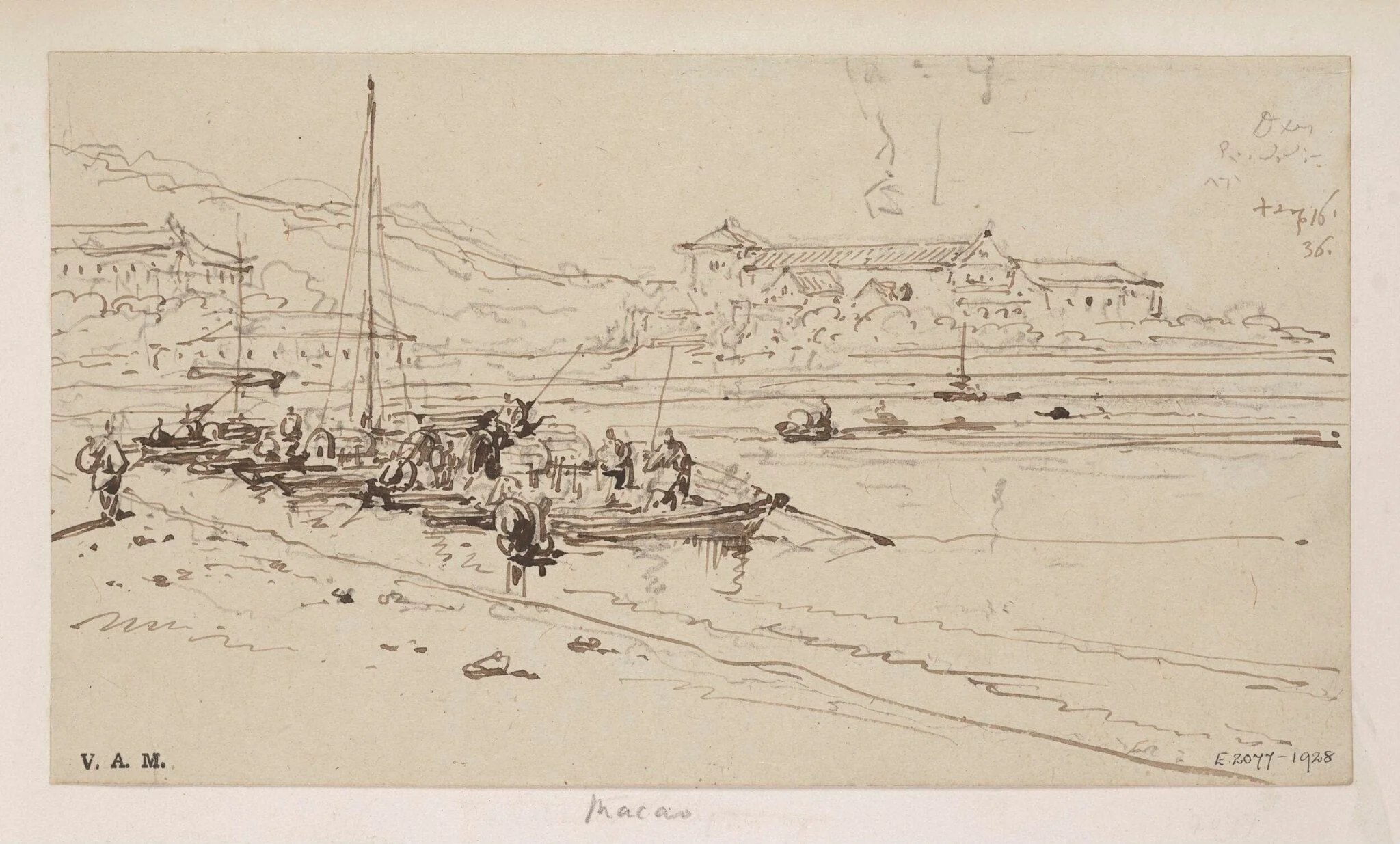 Tanka boats in the Praya Grande, Macau, detail
