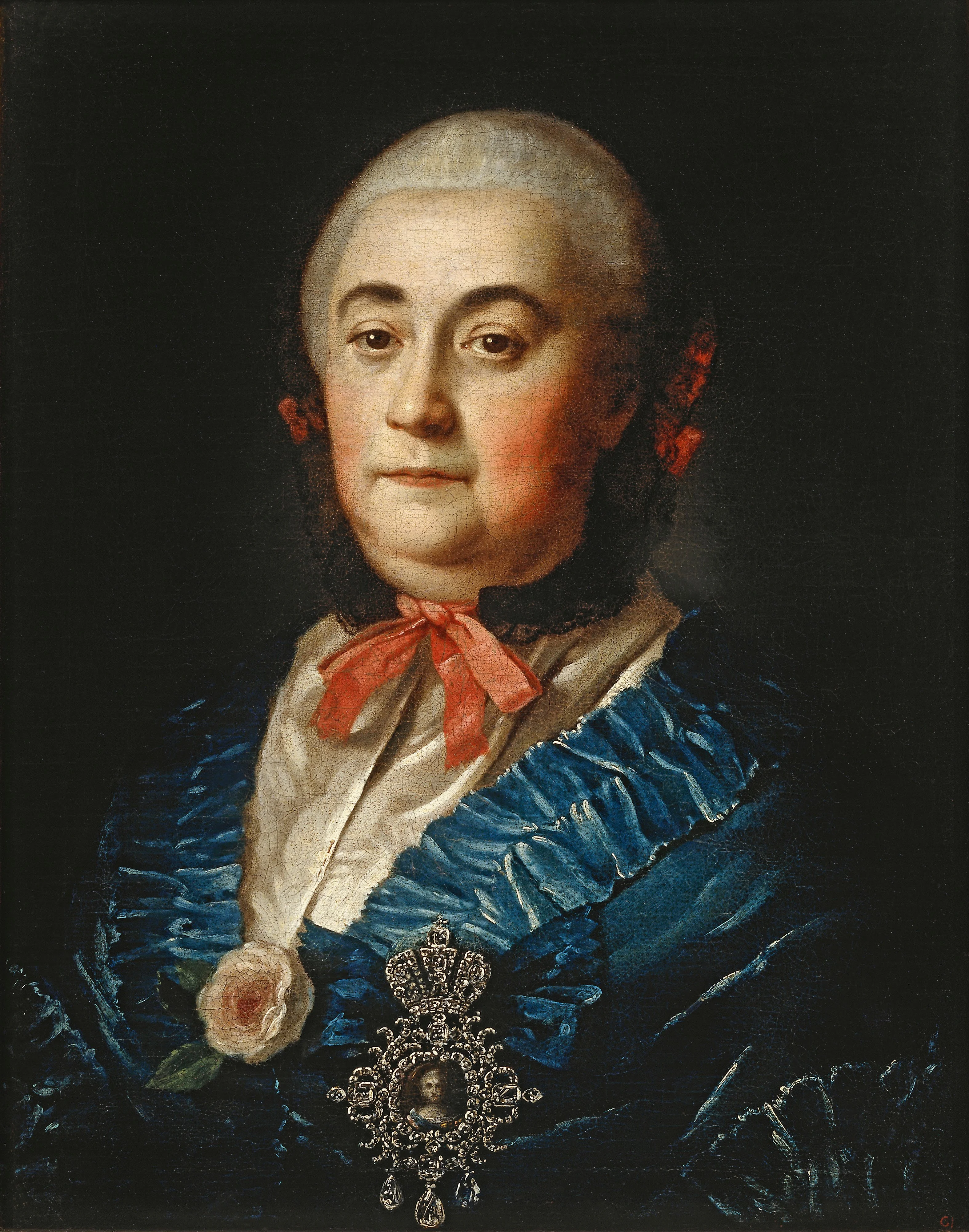 Portrait of A. M. Izmailova, detail
