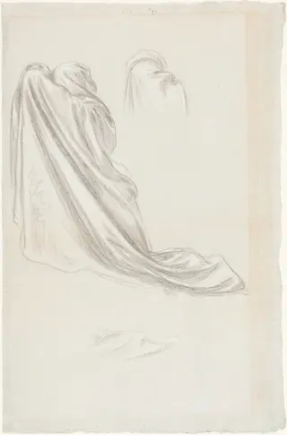 Study for "The Wise and Foolish Virgins", by Frederic, Lord Leighton, chalk, 1863