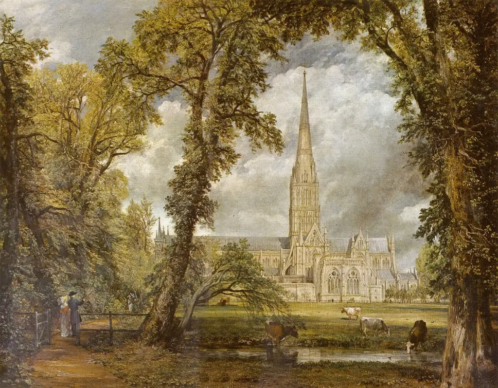 Salisbury Cathedral from the Bishop's Grounds, by John Constable, oil, 1823