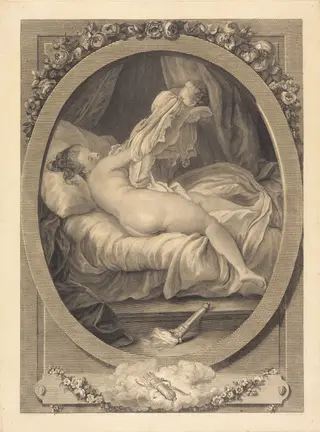 La  Chemise enlevée, by E. Guersant, ink, 1782