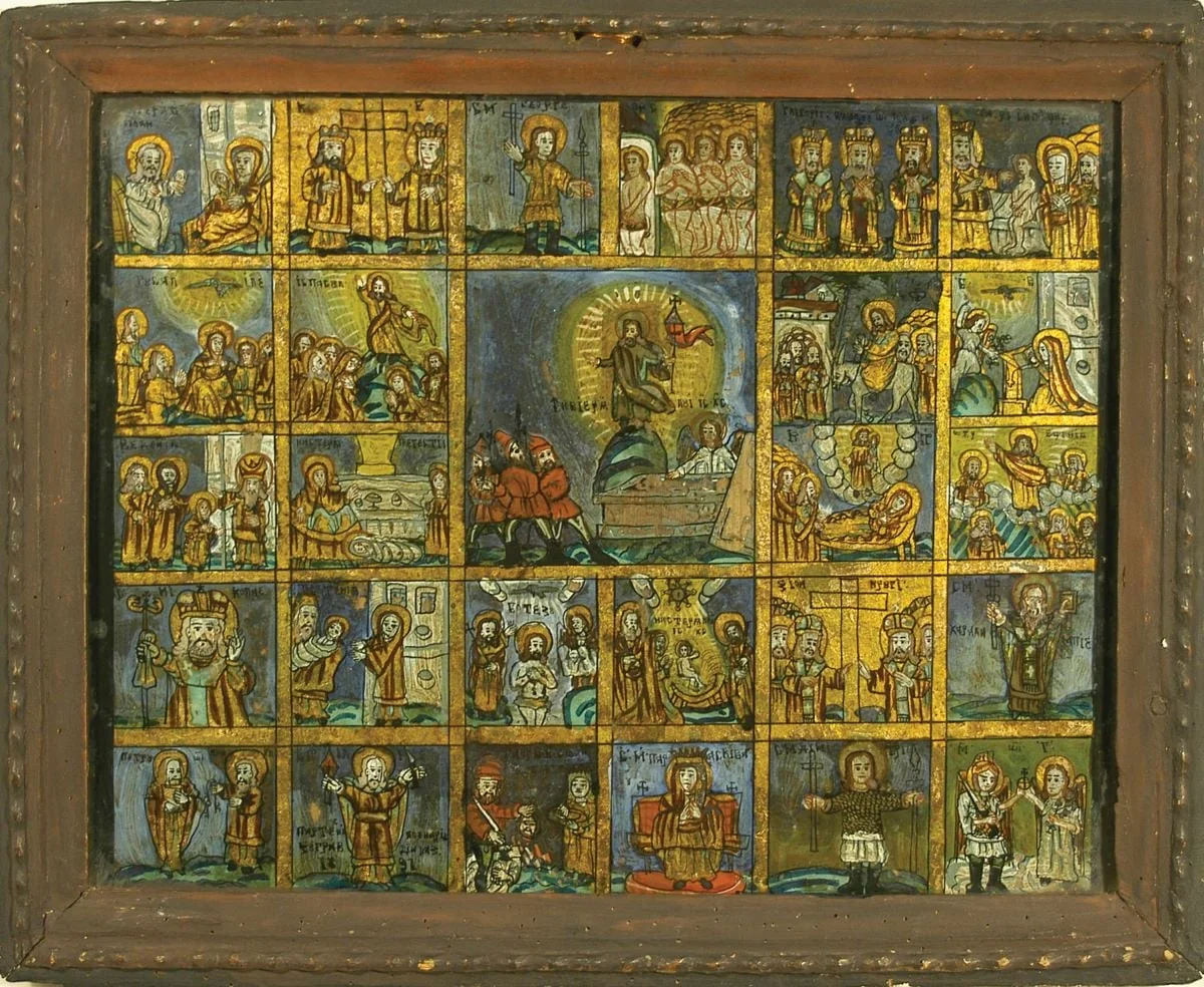 Învierea lui Iisus, cu 26 scene de praznic, detail