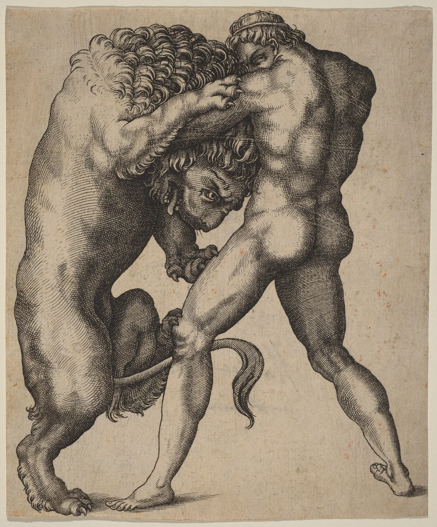 Hercules and the Nemean Lion, detail
