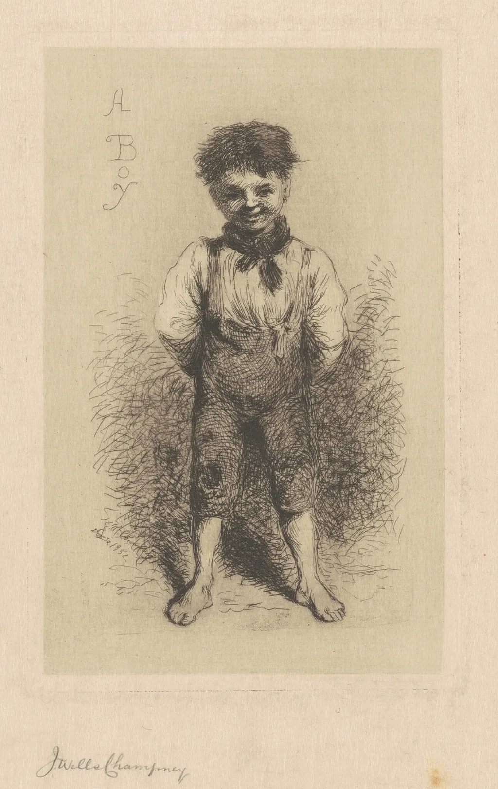 A Boy, by James Wells Champney, ink, 1882