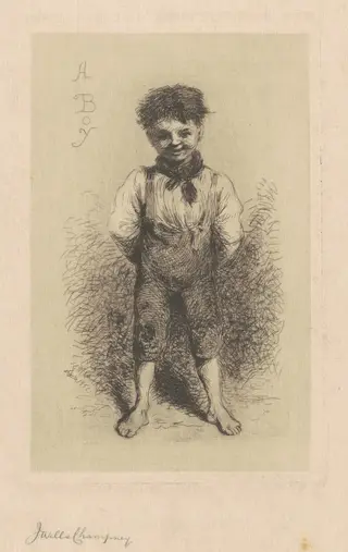 A Boy, by James Wells Champney, ink, 1882
