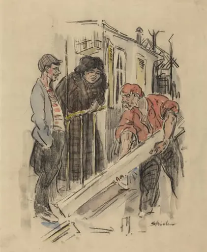 Gossips, by Théophile Alexandre Steinlen, chalk, 1891