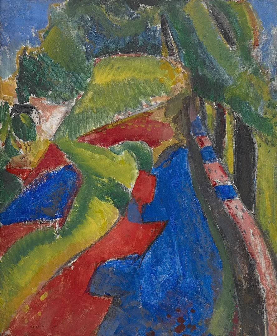 Fauve Landscape with Red and Blue, detail