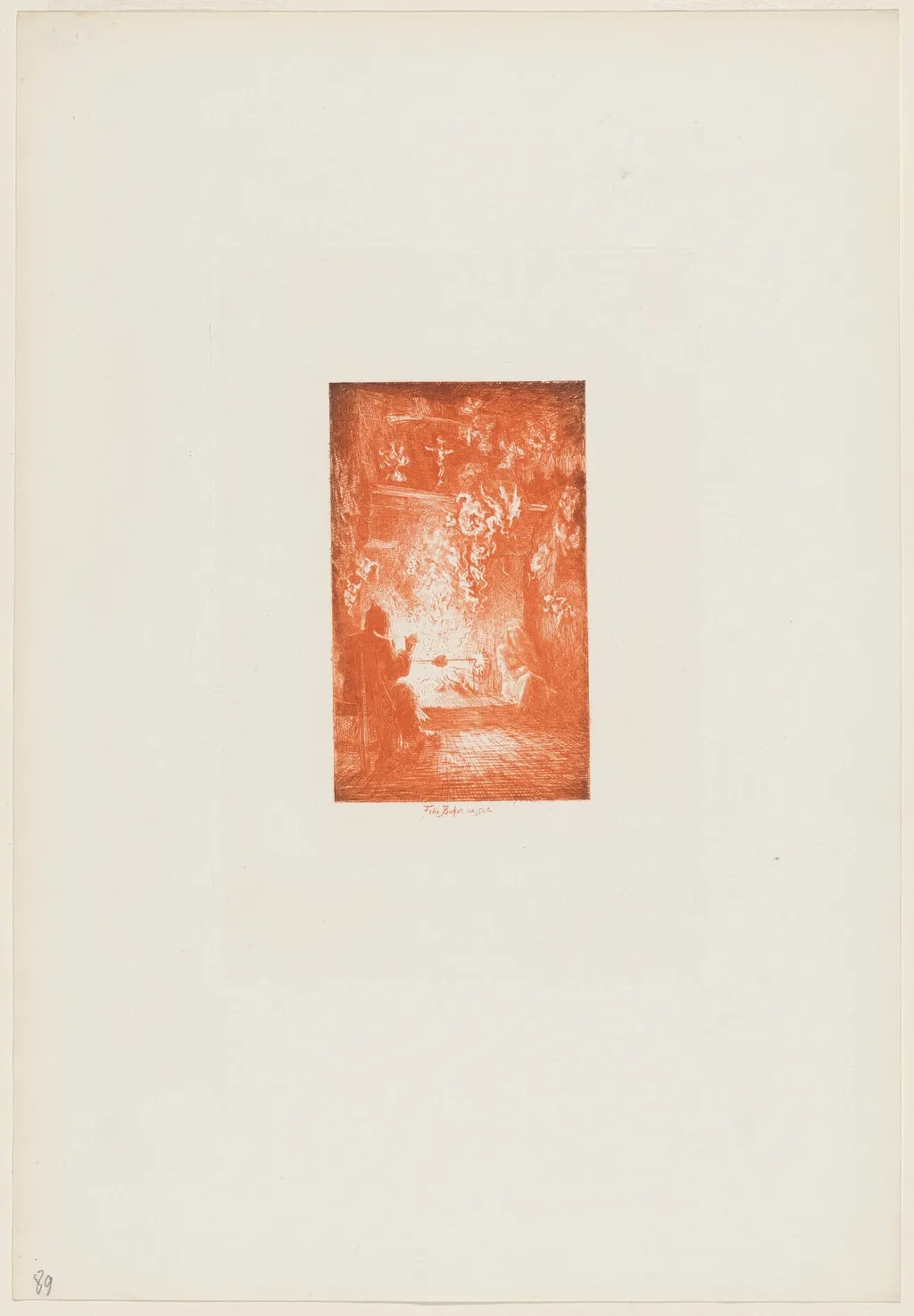 La Vision, by Félix-Hilaire Buhot, ink, 1873