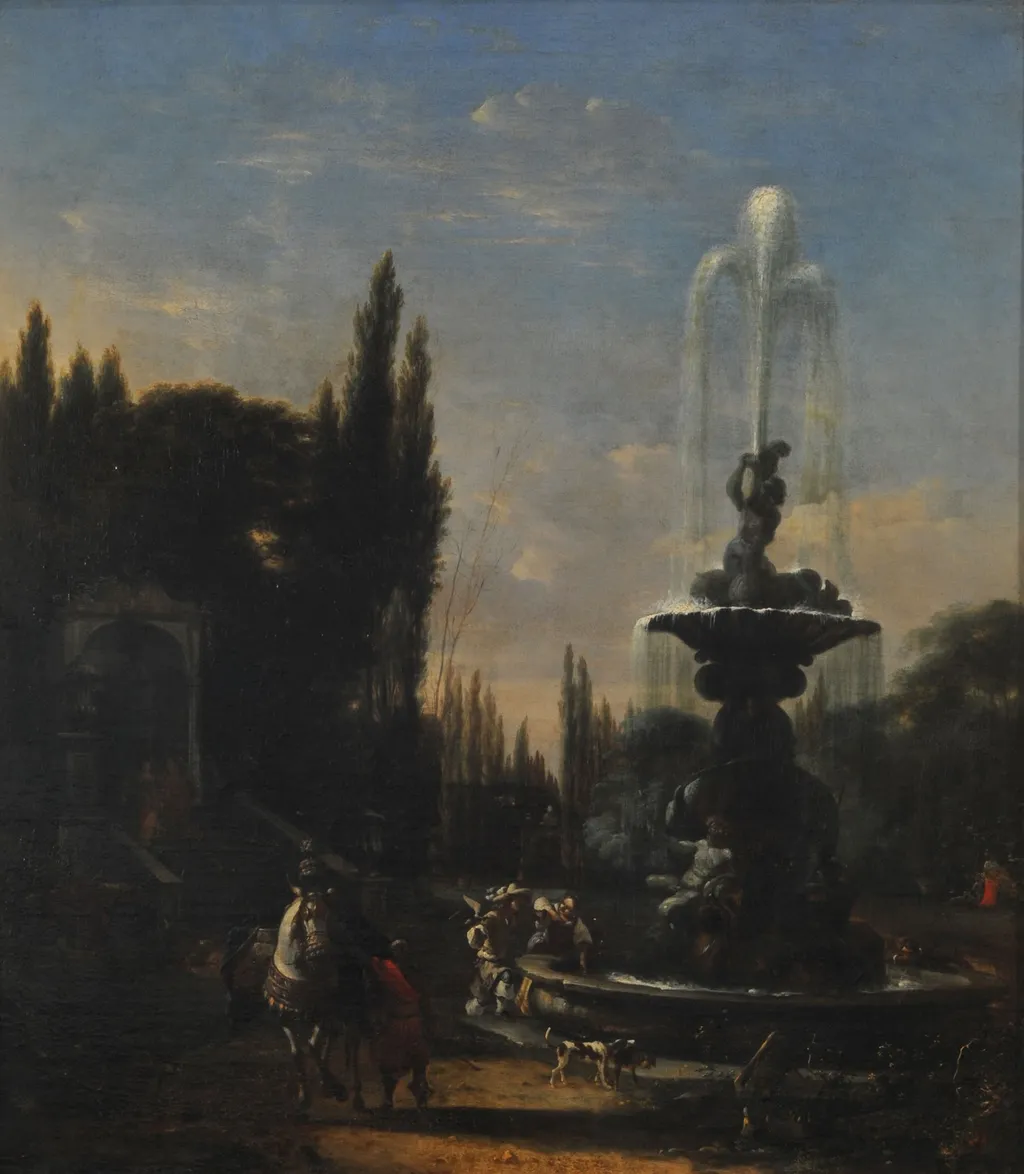 Hunting game, by Willem Schellinks, oil, 1662