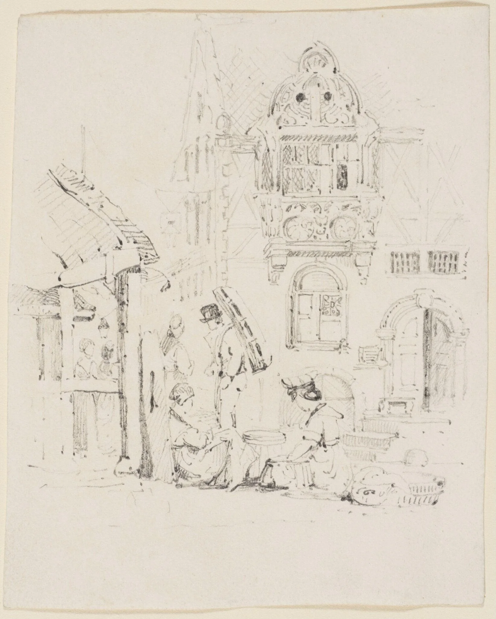 album of loose drawings and sketches, detail