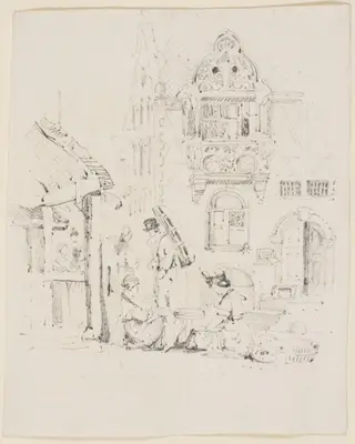 album of loose drawings and sketches, by Louisa, Marchioness of WATERFORD, 1850
