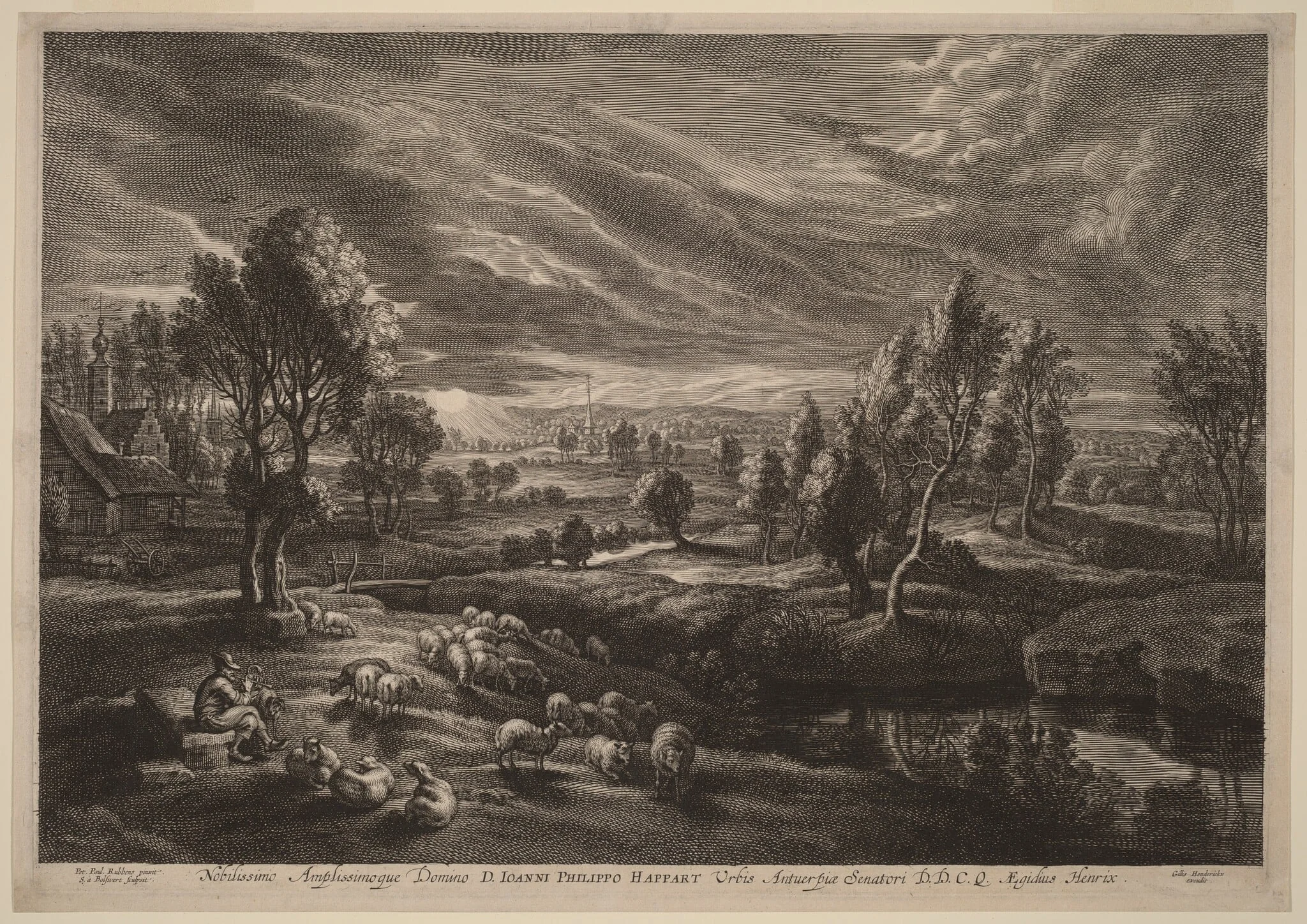A Landscape with a Village, detail