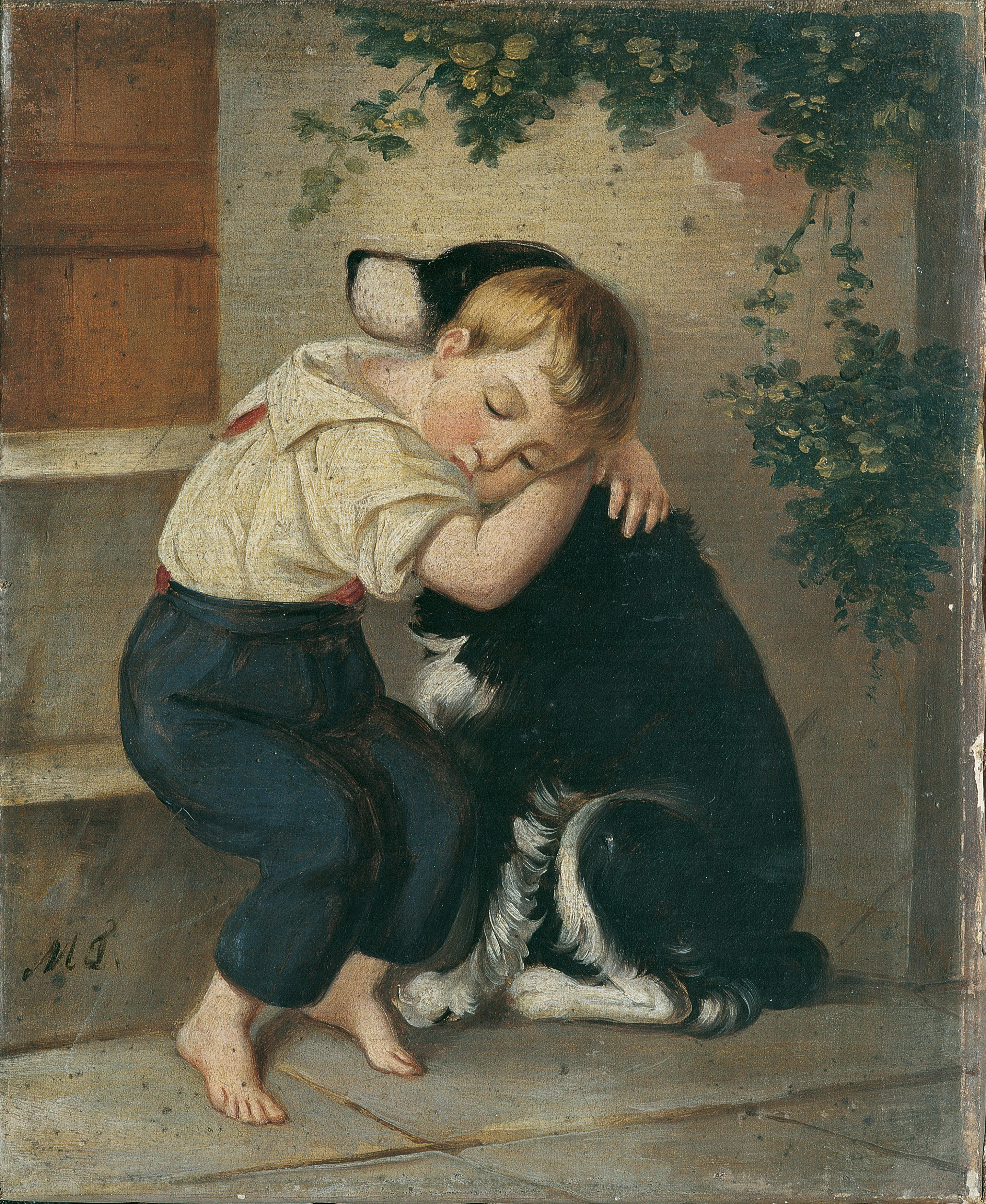 Boy with Dog, detail