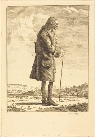Voltaire, by Jean Huber, ink, 1778