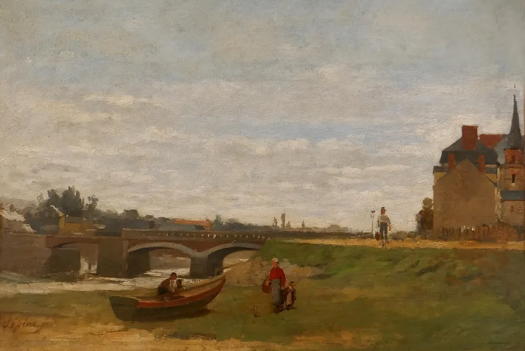 Landscape with a Bridge, by Stanislas Lépine, oil, 1871
