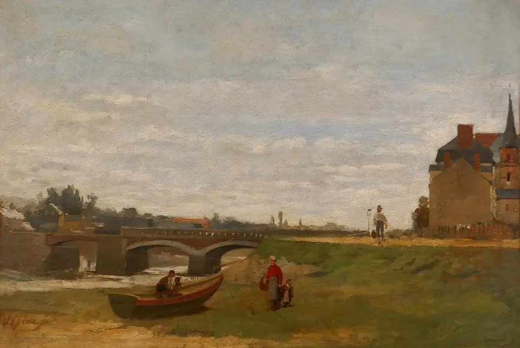 Landscape with a Bridge, by Stanislas Lépine, oil, 1871