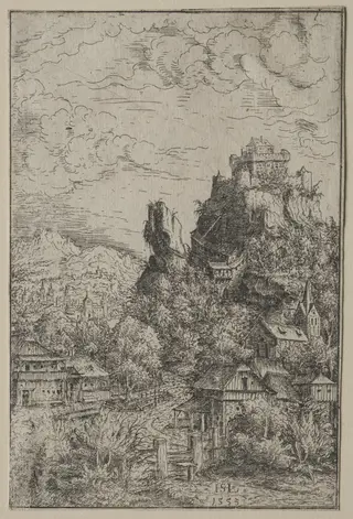 Landscape with a Castle, by Hanns Lautensack, 1553