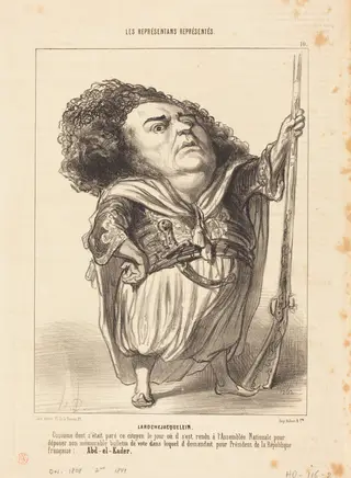 Henri de Larochejacquelein, by Honoré Daumier, ink, 1849
