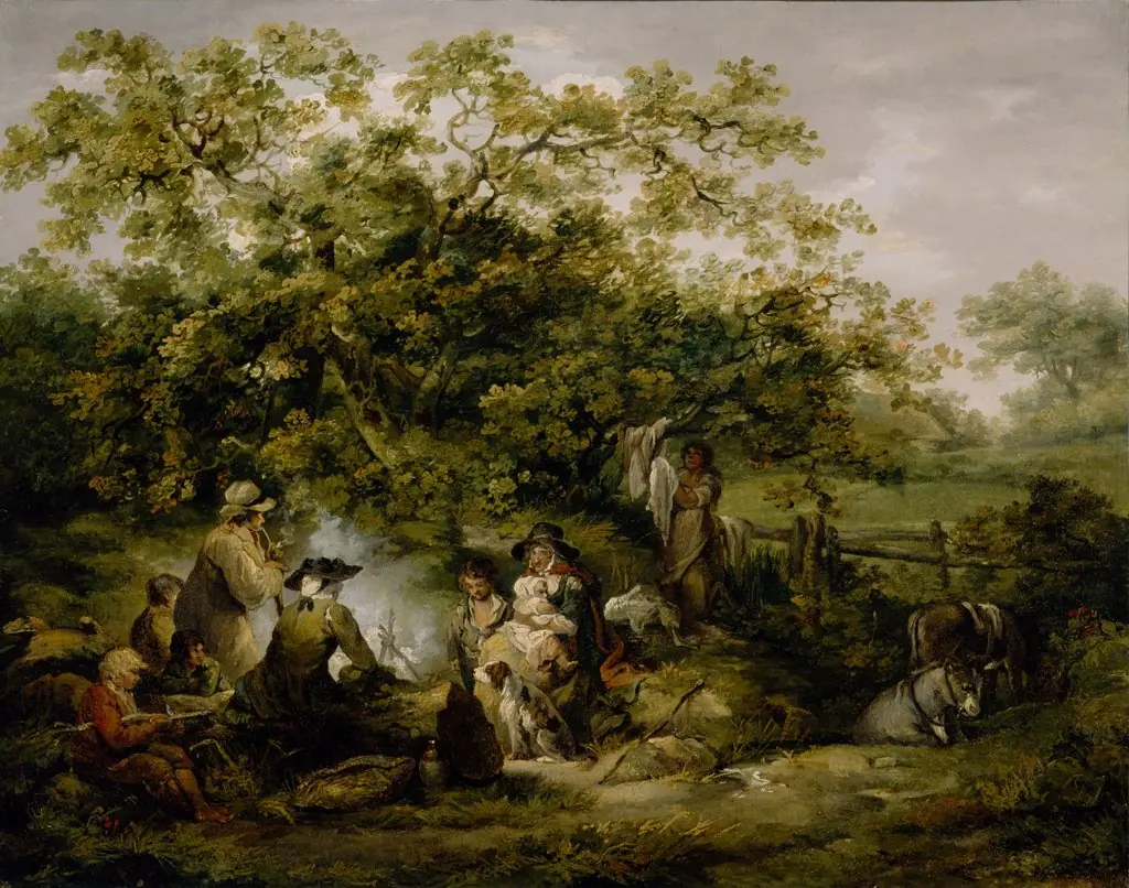 Gypsy Encampment, by George Morland, oil, 1796