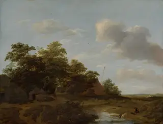 Landscape with a farm, by Jan Vermeer van Haarlem the Elder, oil, 1648