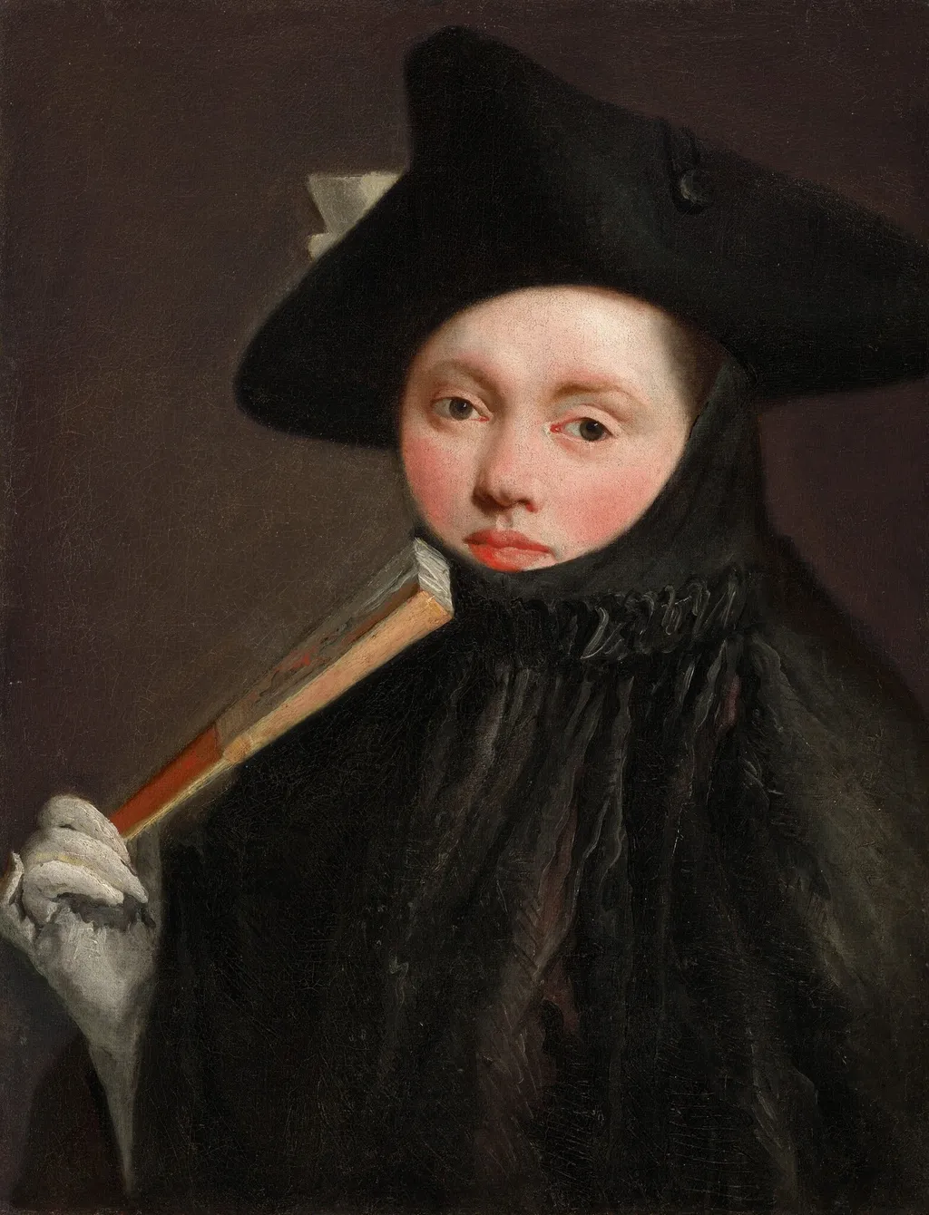 Young Lady in a Tricorn Hat, by Giovanni Battista Tiepolo, oil, 1758