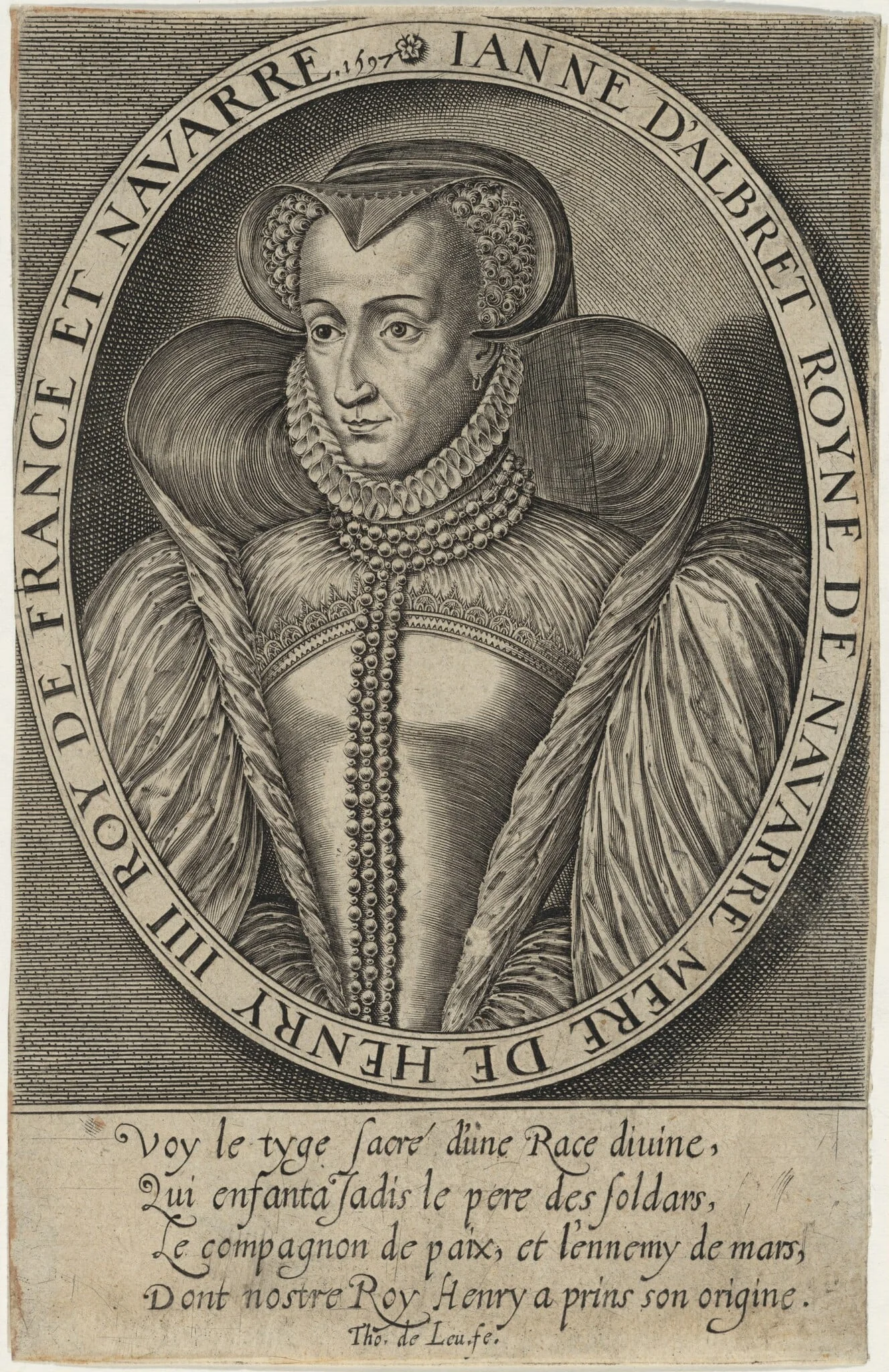 Jeanne D'Albret, Queen of Navarre, Mother of Henry IV of France, detail