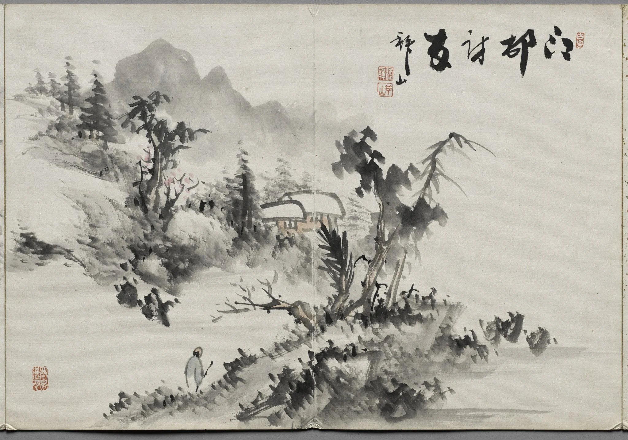 Painting Seven from Album of Paintings by Haizan, detail