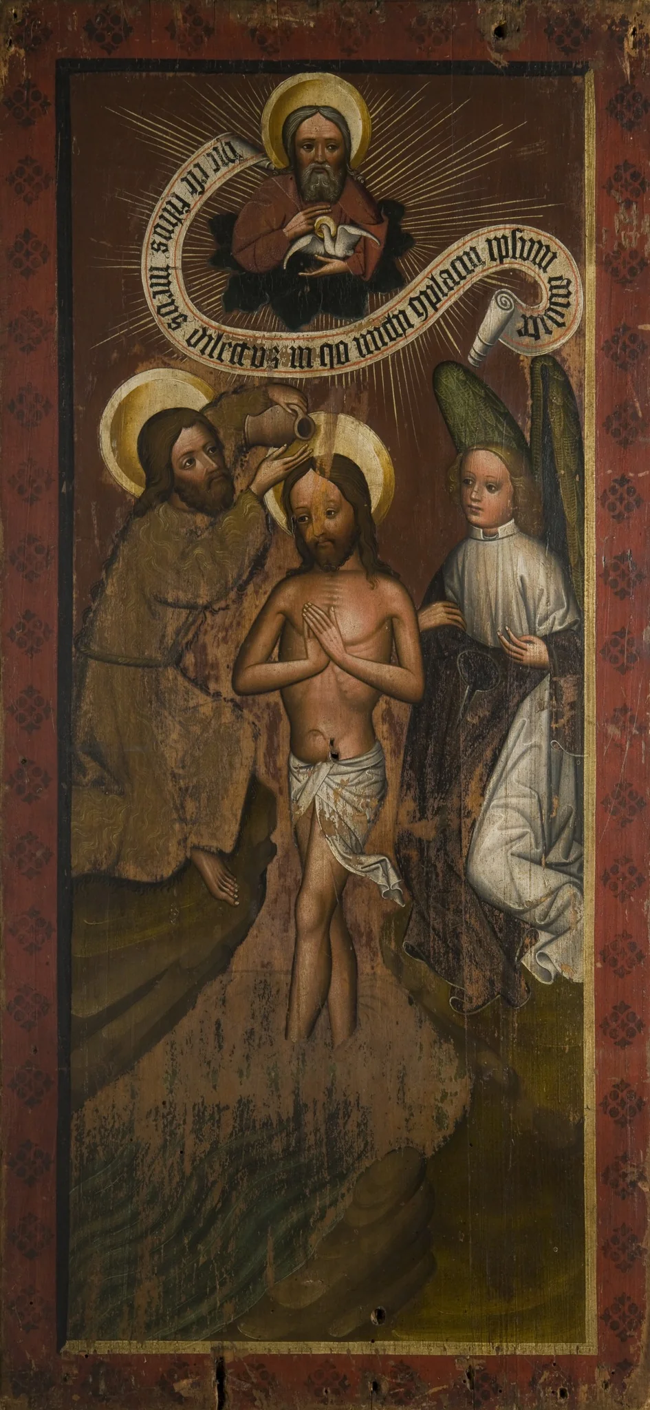 Baptism of Christ. T wing of the altar retable [?] from Chełmiec, detail