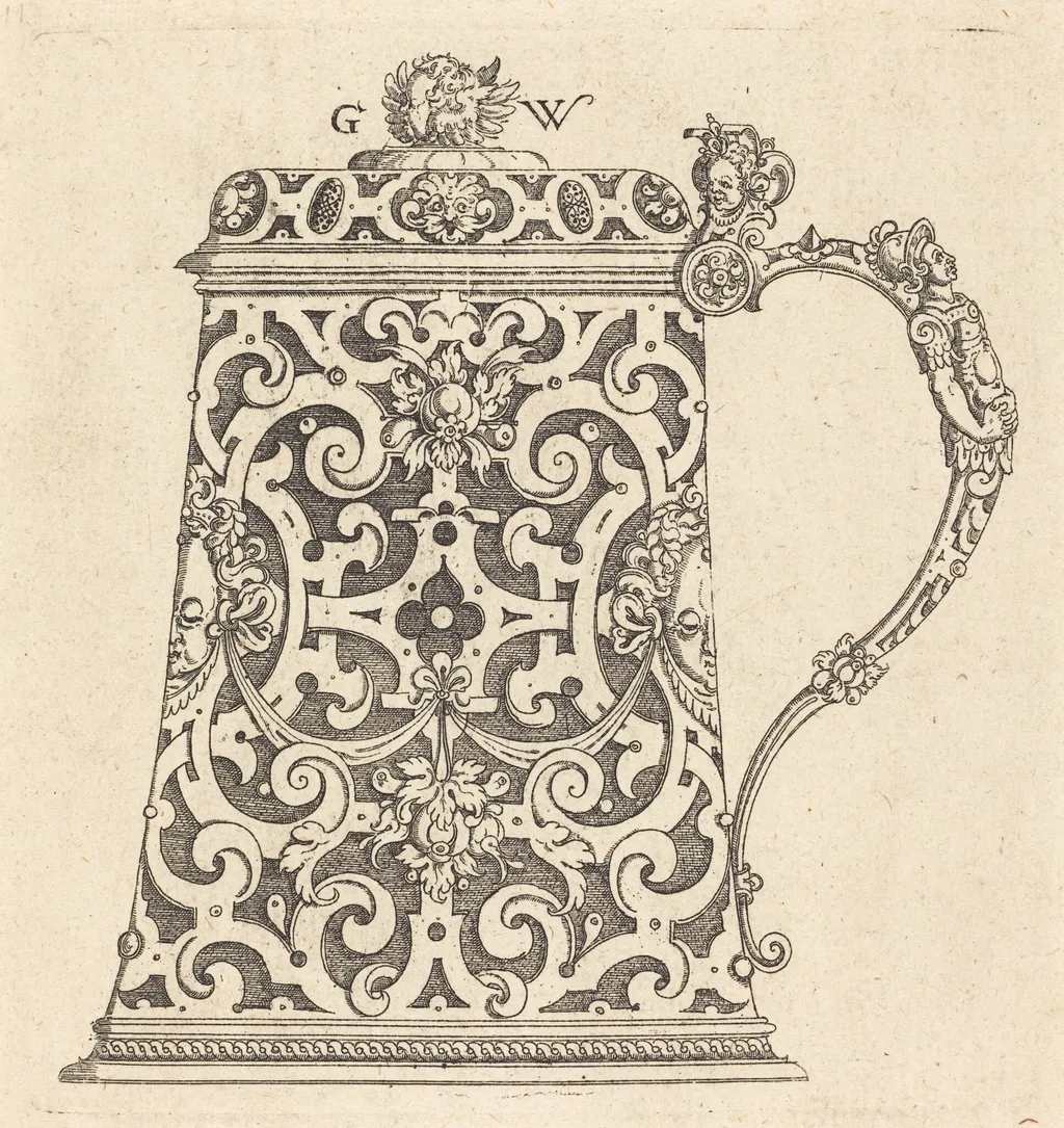 Tankard, by Georg Wechter I, ink, 1556