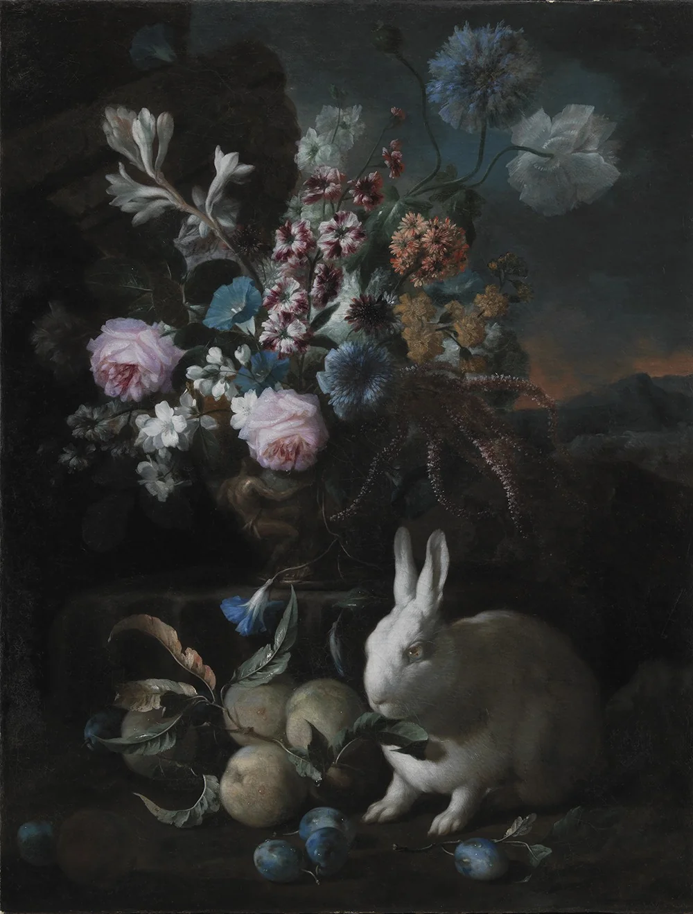 Flower Piece with Rabit, detail