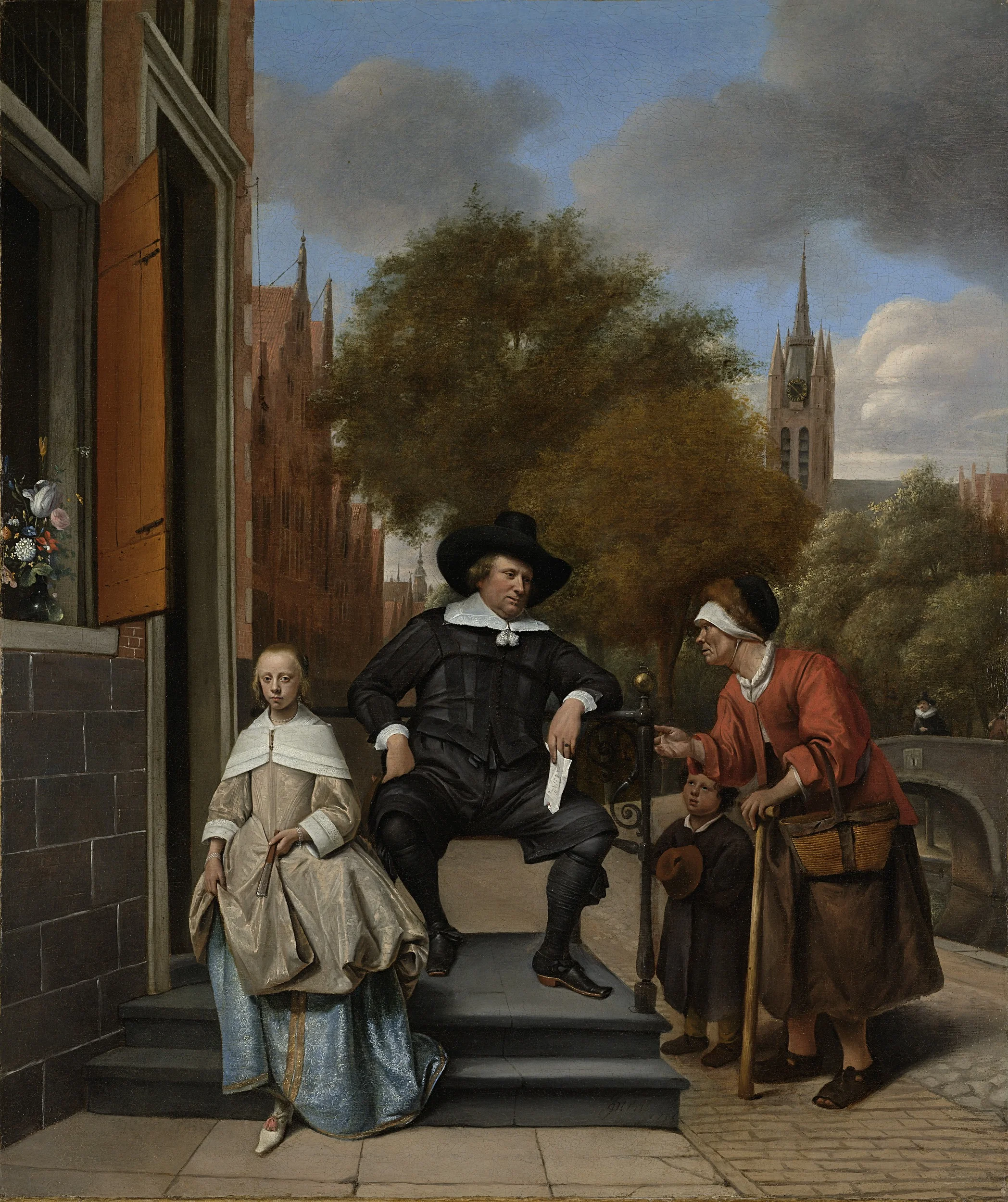 A Mayor of Delft and his Daughter, detail