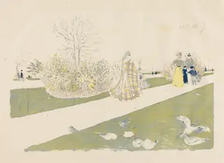 The Tuileries Garden (Le jardin des Tuileries), by Édouard Vuillard, ink, 1896