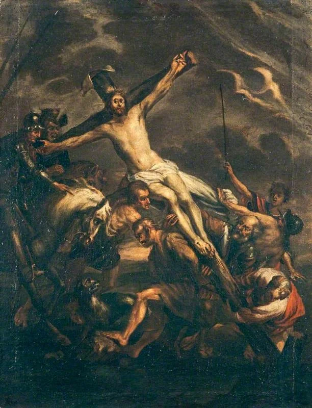 The Raising of the Cross, detail