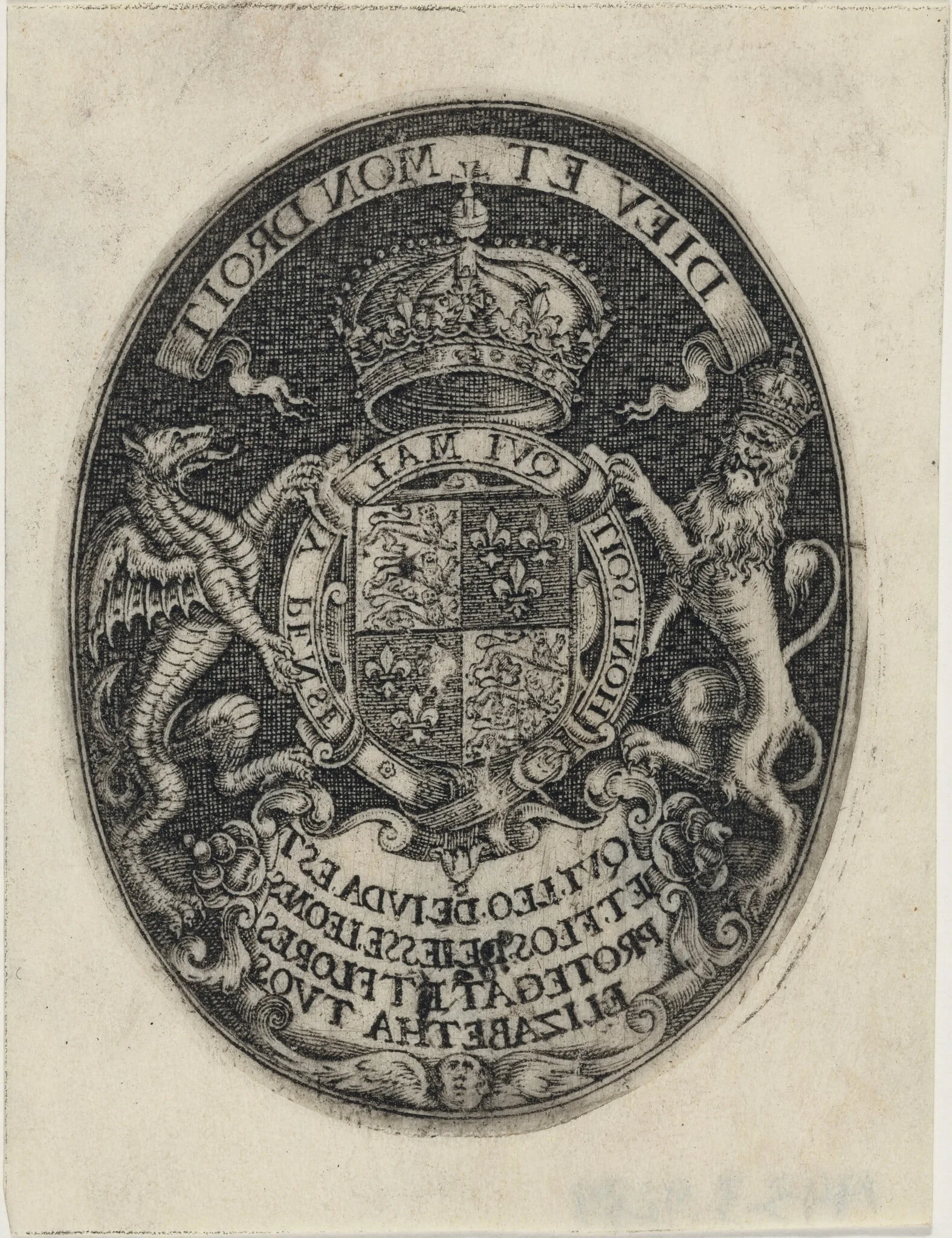 Shield of Queen Elizabeth, detail