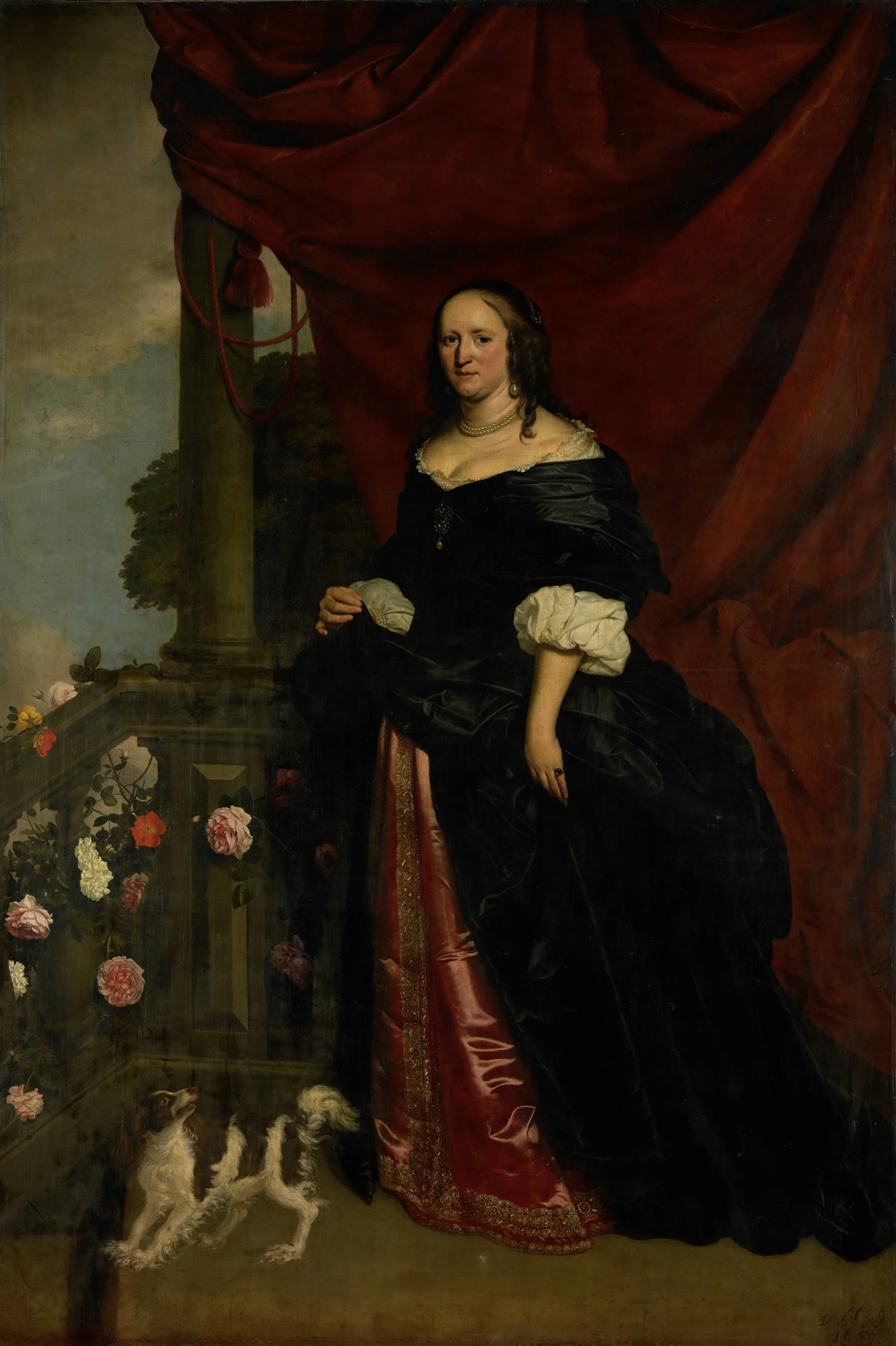 Portrait of a woman, probably Sophia Anna van Pipenpoy (c. 1618-70), Countess of Schellart, detail