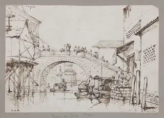 Bridge at Honan opposite to Canton, by George Chinnery, 6
