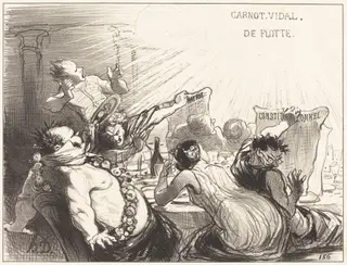 Le Festin de Baltazar-Véron, by Honoré Daumier, ink, 1850