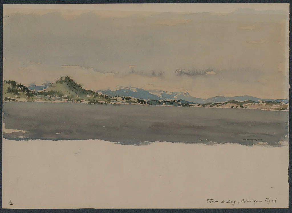 Storm Ending, Norwegian Fijord, by Muirhead Bone, 1922