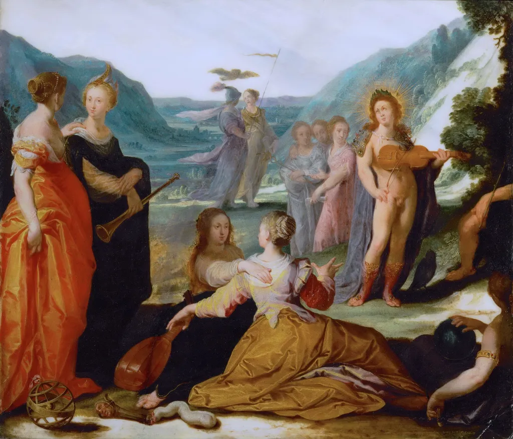 Apollo and the Muses, by Bartholomeus Spranger, oil, 1596