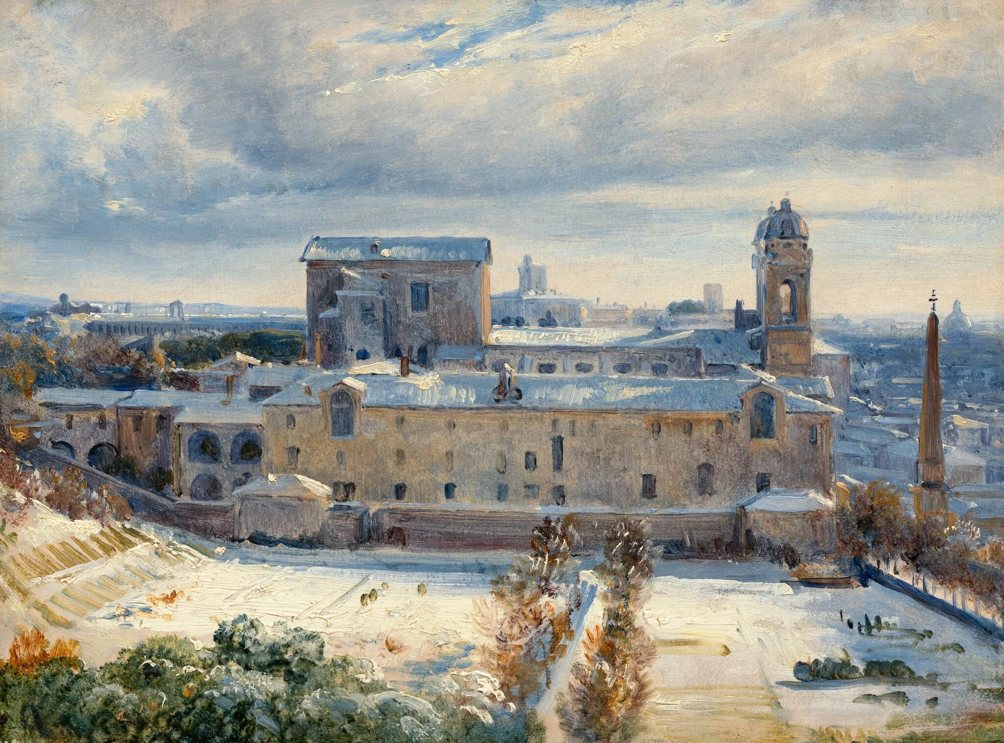Santa Trinità dei Monti in the Snow, detail