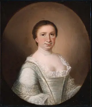 Mrs. Lionel Chalmers (Martha Logan), by Jeremiah Theus, oil, 1756