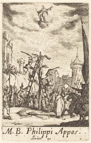 The Martyrdom of Saint Philip, by Jacques Callot, ink, 1634
