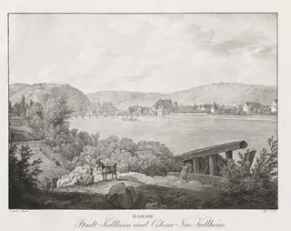 Baiern, Stadt Kellheim und Colonie Neu-Kellheim, by Jakob Alt, 1839